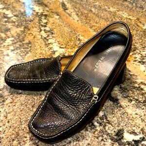 Nine West black pebbled leather driving moc. Size 7.5